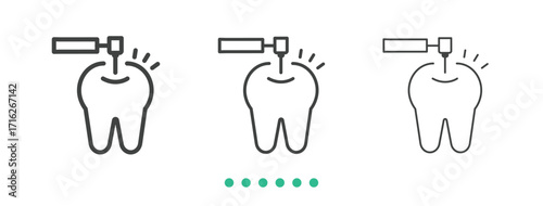 Dental treatment icon. Thin line icon vector