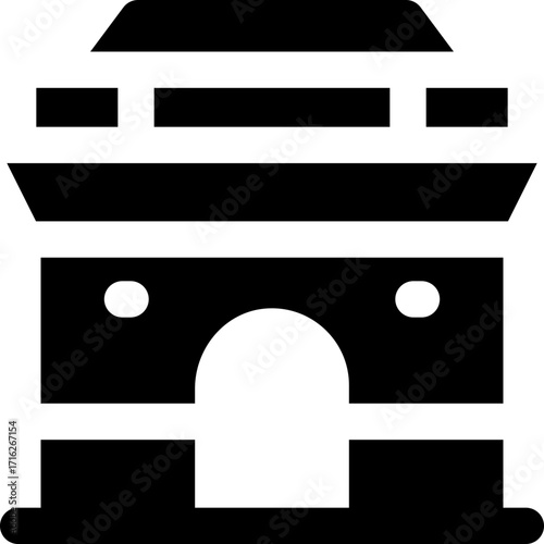 india gate glyph icon. Strong and solid vector icon for websites, mobile interfaces, presentations, and visual branding. High quality and easy to edit.