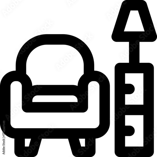 furniture line icon. Clean and minimalist vector icon for websites, mobile apps, presentations, and logos. Fully scalable and customizable for any project.