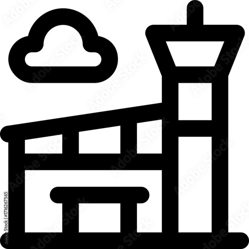 airport line icon. Clean and minimalist vector icon for websites, mobile apps, presentations, and logos. Fully scalable and customizable for any project.