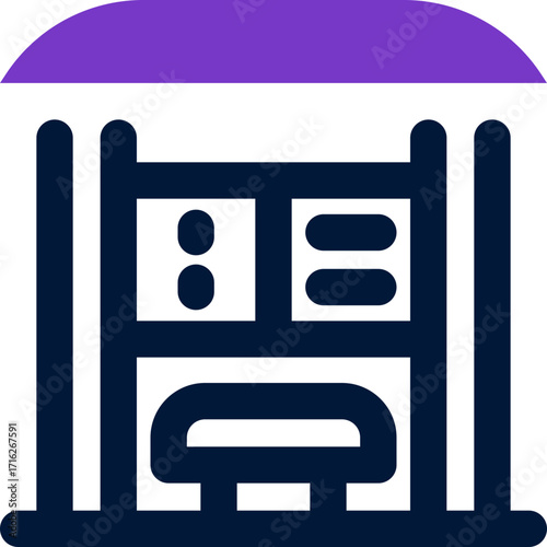 bus stop duotone icon. Sleek and modern vector icon for websites, mobile apps, marketing materials, and corporate design. Fully scalable and ready to use.