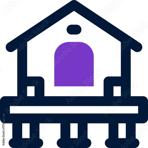 bungalow duotone icon. Sleek and modern vector icon for websites, mobile apps, marketing materials, and corporate design. Fully scalable and ready to use.