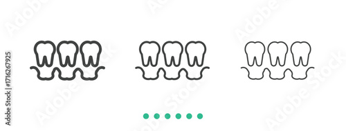 Teeth icon. Thin line icon vector