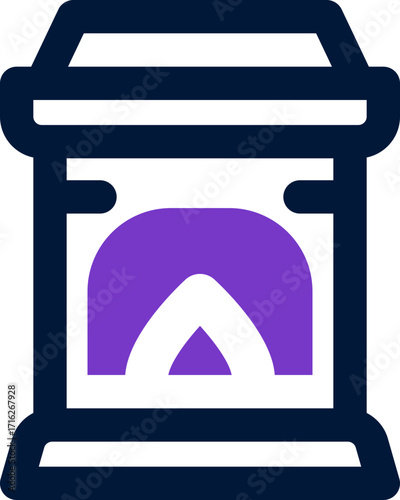 fireplace duotone icon. Sleek and modern vector icon for websites, mobile apps, marketing materials, and corporate design. Fully scalable and ready to use.