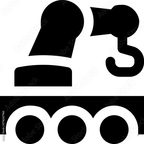 crane robot glyph icon. Strong and solid vector icon for websites, mobile interfaces, presentations, and visual branding. High quality and easy to edit.