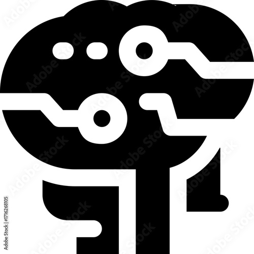 artificial intelligence glyph icon. Strong and solid vector icon for websites, mobile interfaces, presentations, and visual branding. High quality and easy to edit.