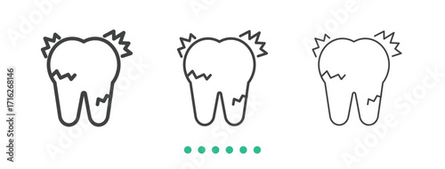 Tooth pain icon. Thin line icon vector