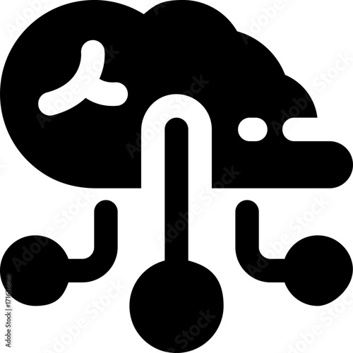 cloud computing glyph icon. Strong and solid vector icon for websites, mobile interfaces, presentations, and visual branding. High quality and easy to edit.
