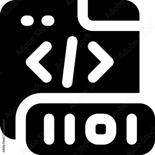 coding glyph icon. Strong and solid vector icon for websites, mobile interfaces, presentations, and visual branding. High quality and easy to edit.