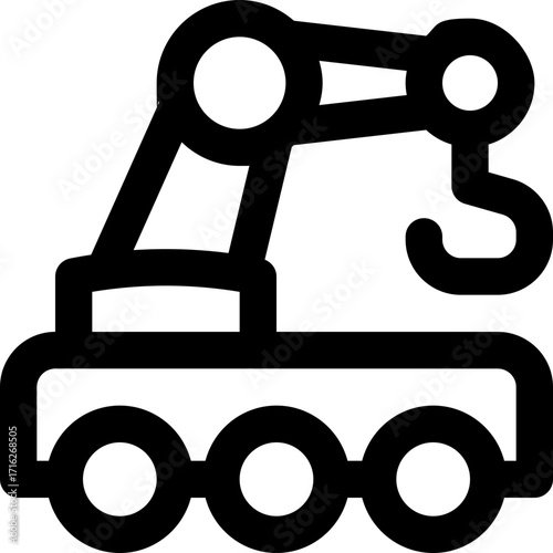 crane robot line icon. Clean and minimalist vector icon for websites, mobile apps, presentations, and logos. Fully scalable and customizable for any project.