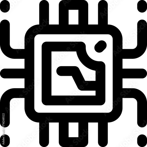 chip line icon. Clean and minimalist vector icon for websites, mobile apps, presentations, and logos. Fully scalable and customizable for any project.