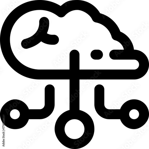 cloud computing line icon. Clean and minimalist vector icon for websites, mobile apps, presentations, and logos. Fully scalable and customizable for any project.