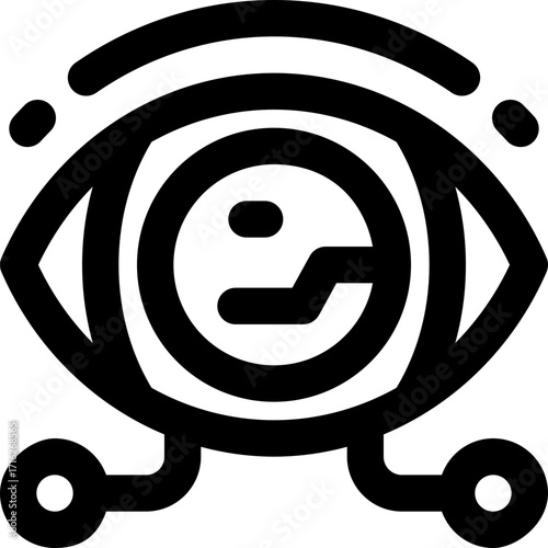robotic eye line icon. Clean and minimalist vector icon for websites, mobile apps, presentations, and logos. Fully scalable and customizable for any project.