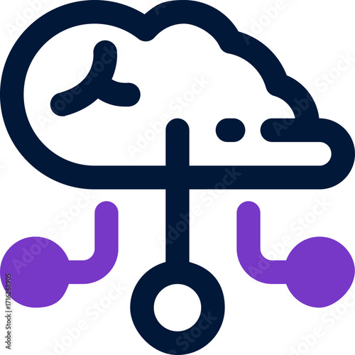 cloud computing duotone icon. Sleek and modern vector icon for websites, mobile apps, marketing materials, and corporate design. Fully scalable and ready to use.
