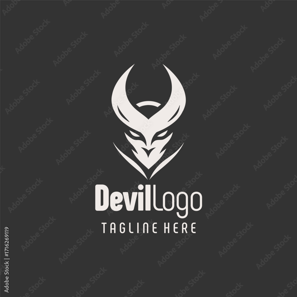 Fototapeta premium Distinctive Black White Devil Branding