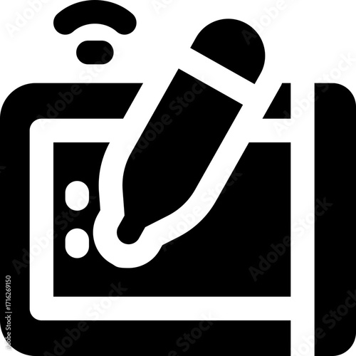 tablet glyph icon. Strong and solid vector icon for websites, mobile interfaces, presentations, and visual branding. High quality and easy to edit.