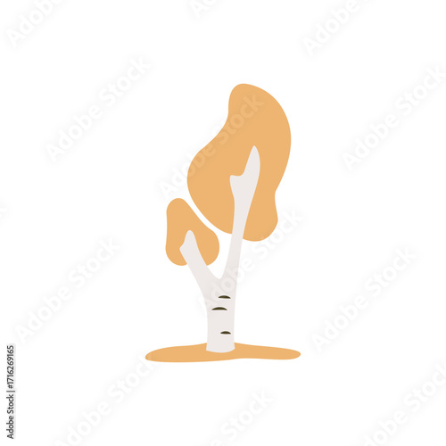Minimal birch tree illustration vector. Elegant birch tree illustration for eco and wellness projects.