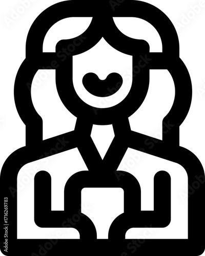 secretary line icon. Clean and minimalist vector icon for websites, mobile apps, presentations, and logos. Fully scalable and customizable for any project.