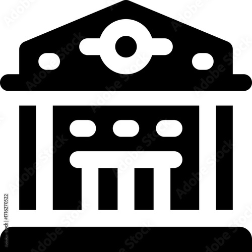 bank glyph icon. Strong and solid vector icon for websites, mobile interfaces, presentations, and visual branding. High quality and easy to edit.