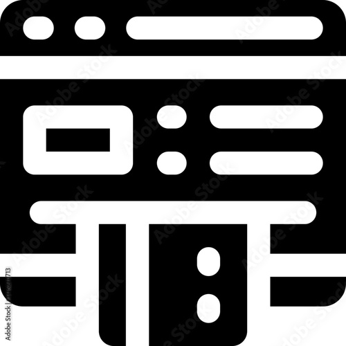 browser glyph icon. Strong and solid vector icon for websites, mobile interfaces, presentations, and visual branding. High quality and easy to edit.