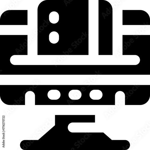 computer glyph icon. Strong and solid vector icon for websites, mobile interfaces, presentations, and visual branding. High quality and easy to edit.