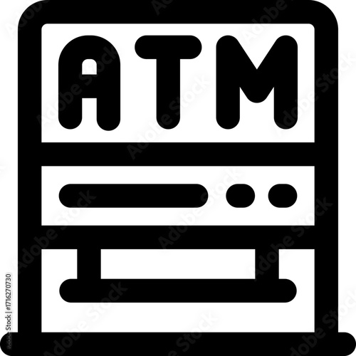 atm line icon. Clean and minimalist vector icon for websites, mobile apps, presentations, and logos. Fully scalable and customizable for any project.