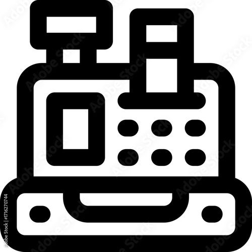 cash machine line icon. Clean and minimalist vector icon for websites, mobile apps, presentations, and logos. Fully scalable and customizable for any project.