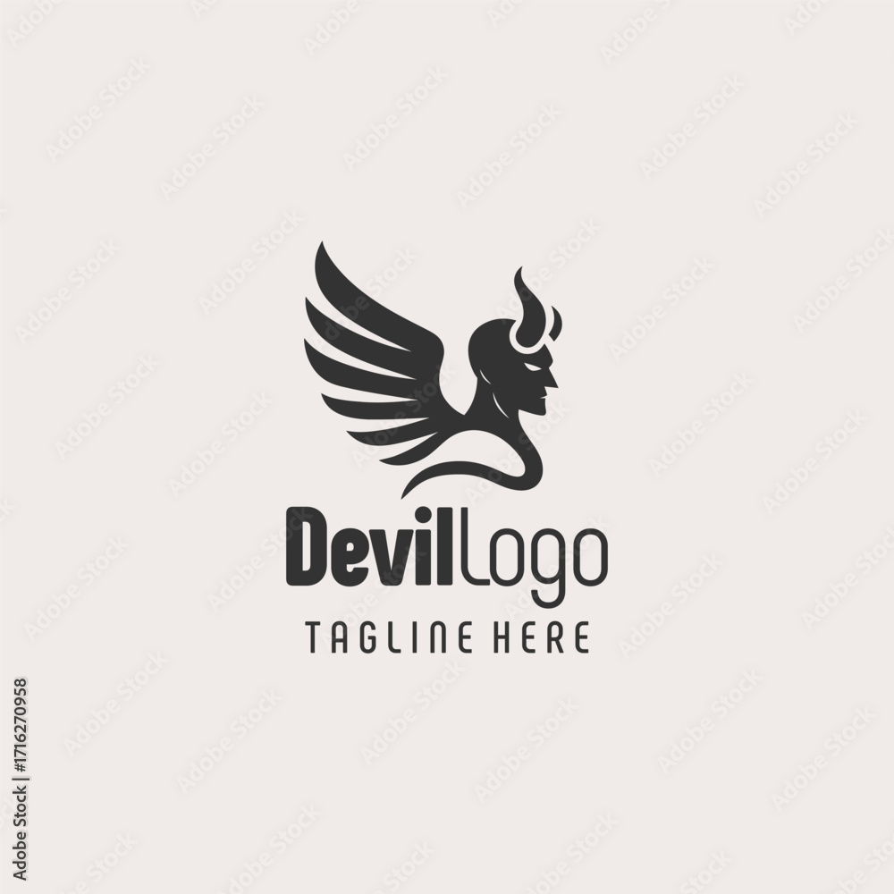 Obraz premium Creative Devil Branding Logo Symbol
