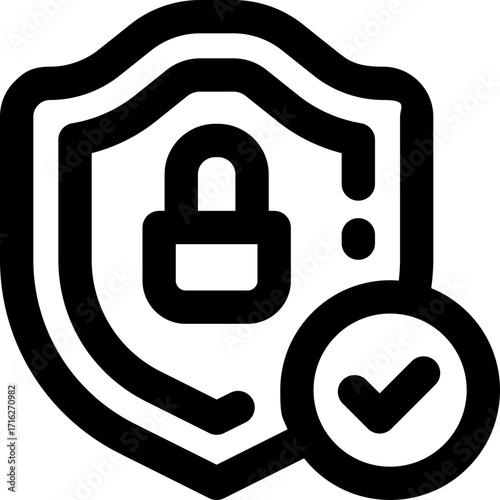 secure line icon. Clean and minimalist vector icon for websites, mobile apps, presentations, and logos. Fully scalable and customizable for any project.