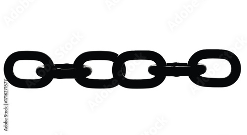 Simple black chain link symbol of connection strength security and togetherness vector