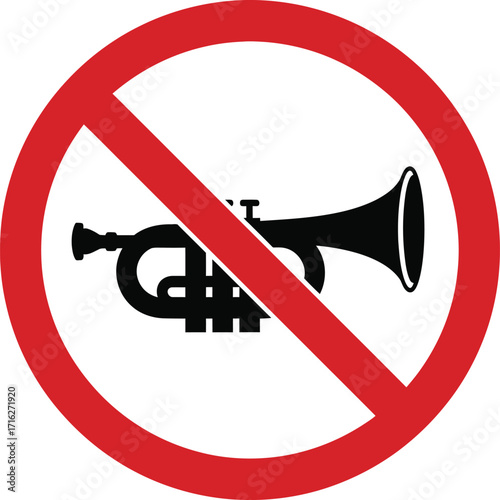 A traffic sign indicating no honking or sounding of horns is permitted in this area.