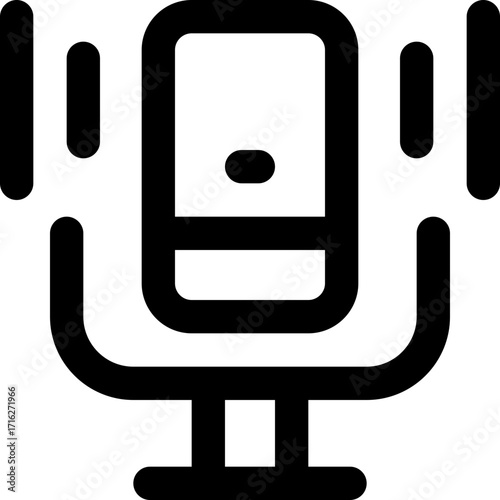 microphone line icon. Clean and minimalist vector icon for websites, mobile apps, presentations, and logos. Fully scalable and customizable for any project.