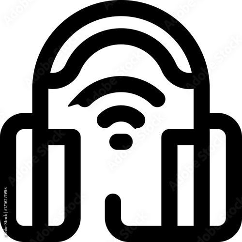 headphone line icon. Clean and minimalist vector icon for websites, mobile apps, presentations, and logos. Fully scalable and customizable for any project.