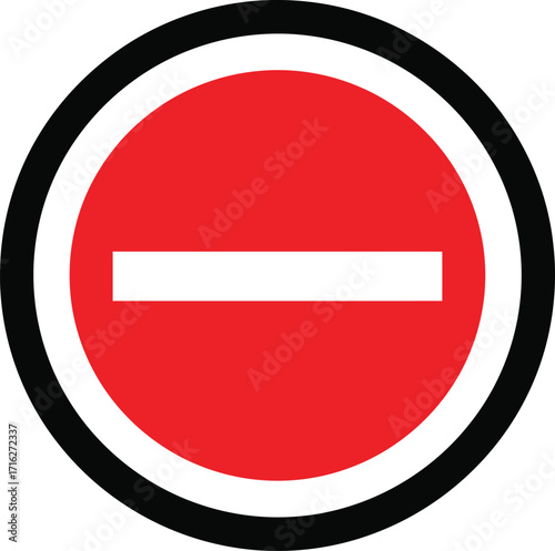 Red circle with a white horizontal bar, prohibition symbol.