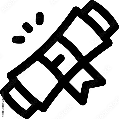 diploma line icon. Clean and minimalist vector icon for websites, mobile apps, presentations, and logos. Fully scalable and customizable for any project.