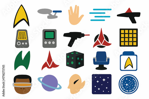 Star Trek Themed Icons Space Sci-Fi Symbols Collection