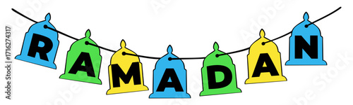Ramadan banner. Editable color vector