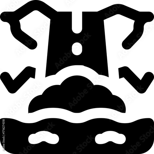 waterfall glyph icon. Strong and solid vector icon for websites, mobile interfaces, presentations, and visual branding. High quality and easy to edit.