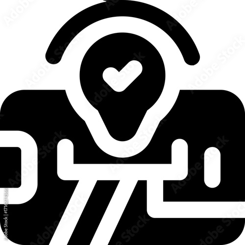 street map glyph icon. Strong and solid vector icon for websites, mobile interfaces, presentations, and visual branding. High quality and easy to edit.