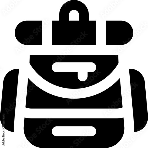 backpack glyph icon. Strong and solid vector icon for websites, mobile interfaces, presentations, and visual branding. High quality and easy to edit.