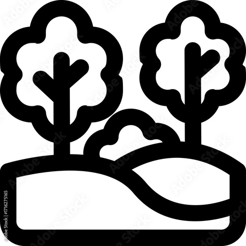 forest line icon. Clean and minimalist vector icon for websites, mobile apps, presentations, and logos. Fully scalable and customizable for any project.