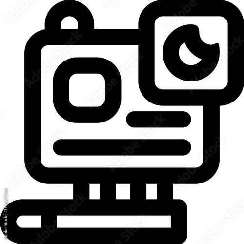 gopro line icon. Clean and minimalist vector icon for websites, mobile apps, presentations, and logos. Fully scalable and customizable for any project.