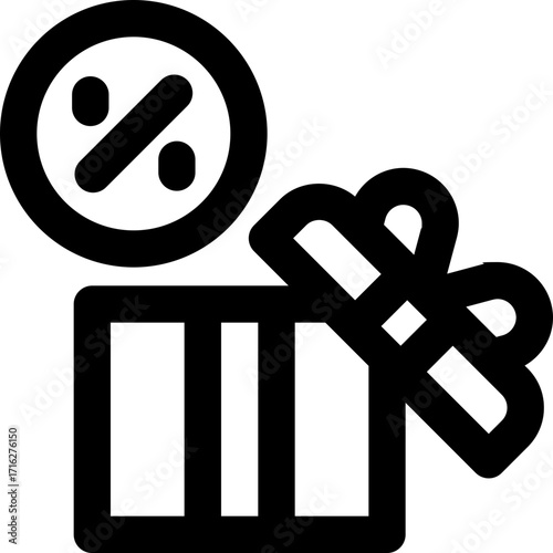 discount line icon. Clean and minimalist vector icon for websites, mobile apps, presentations, and logos. Fully scalable and customizable for any project.