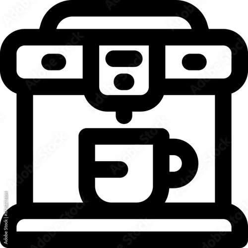 coffee machine line icon. Clean and minimalist vector icon for websites, mobile apps, presentations, and logos. Fully scalable and customizable for any project.