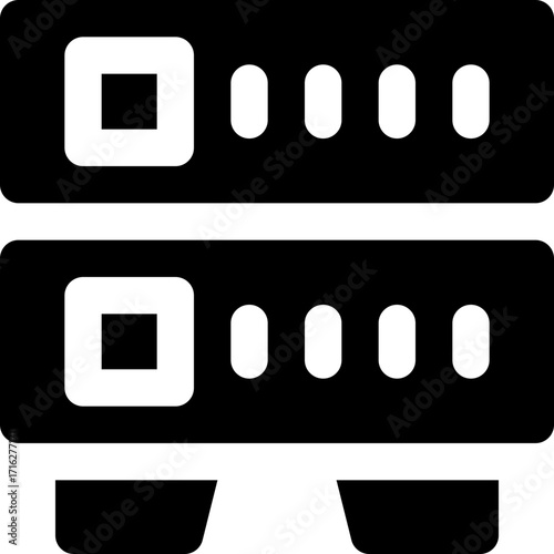 server glyph icon. Strong and solid vector icon for websites, mobile interfaces, presentations, and visual branding. High quality and easy to edit.
