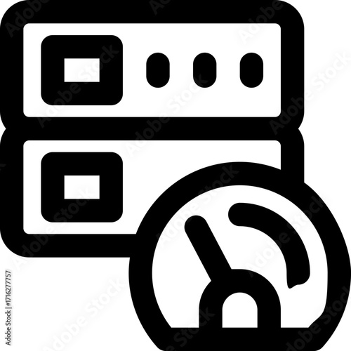 performance server line icon. Clean and minimalist vector icon for websites, mobile apps, presentations, and logos. Fully scalable and customizable for any project.
