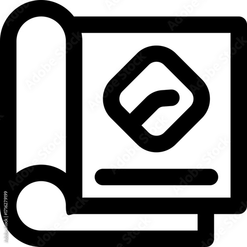 magazine line icon. Clean and minimalist vector icon for websites, mobile apps, presentations, and logos. Fully scalable and customizable for any project.