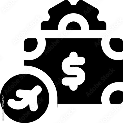 budget management glyph icon. Strong and solid vector icon for websites, mobile interfaces, presentations, and visual branding. High quality and easy to edit.