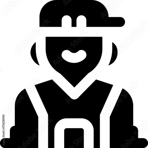 tourist glyph icon. Strong and solid vector icon for websites, mobile interfaces, presentations, and visual branding. High quality and easy to edit.