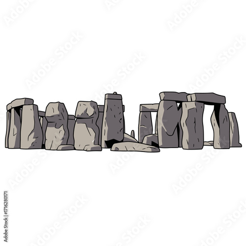 Stonehenge isolated on white background the prehistoric monument in wiltshire, england vector art